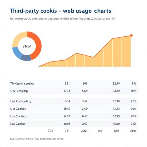 Grafico che mostra l'utilizzo dei cookie di terze parti per l'analisi del traffico web