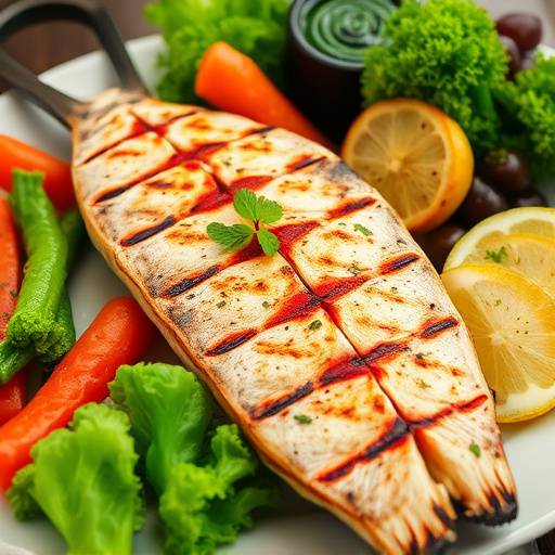 Grigliata mista di pesce fresco con verdure