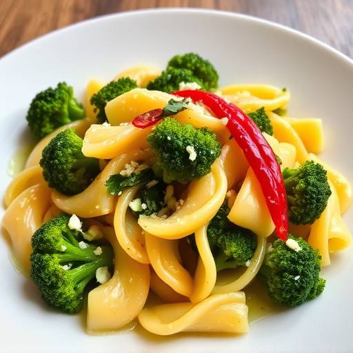 Piatto di Orecchiette con cime di rapa, aglio, olio e peperoncino