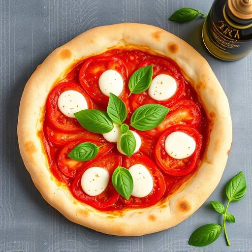 Pizza Margherita classica, con pomodoro, mozzarella, basilico e olio d'oliva.