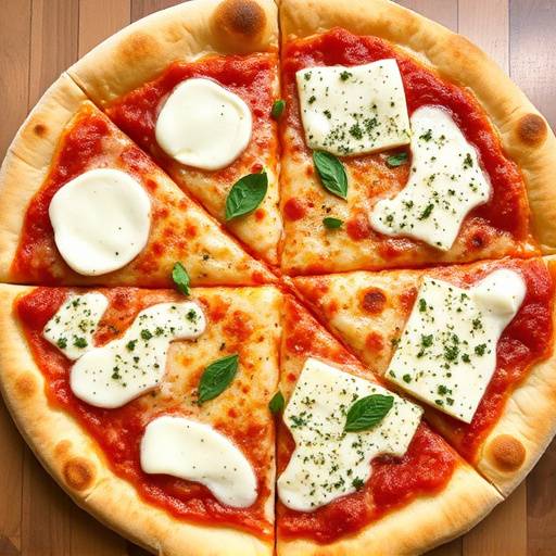 Pizza Quattro Formaggi con mozzarella, gorgonzola, fontina e parmigiano reggiano.