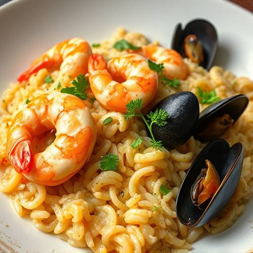 Risotto ai frutti di mare con gamberi e cozze