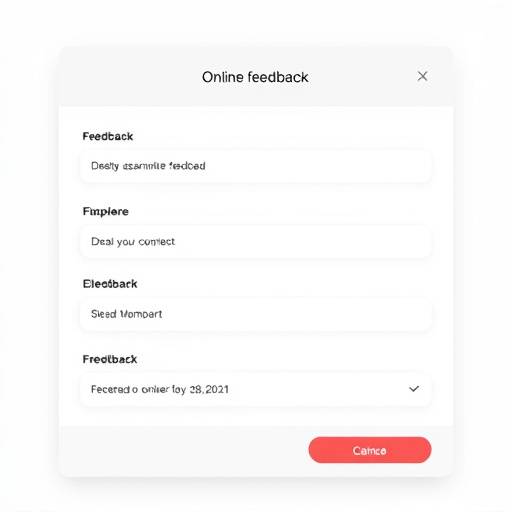 Un modulo di feedback o reclamo online